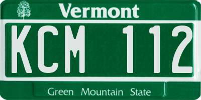 VT license plate KCM112
