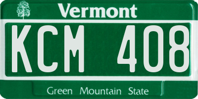 VT license plate KCM408