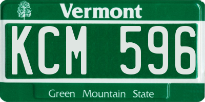 VT license plate KCM596