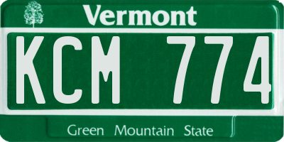 VT license plate KCM774