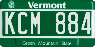 VT license plate KCM884