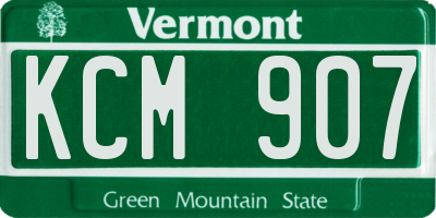 VT license plate KCM907