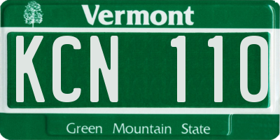 VT license plate KCN110