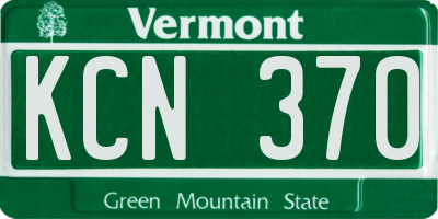 VT license plate KCN370