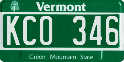 VT license plate KCO346