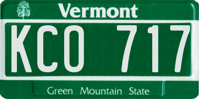 VT license plate KCO717