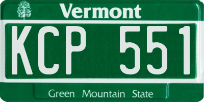 VT license plate KCP551