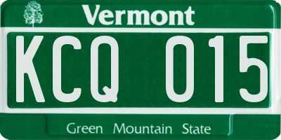 VT license plate KCQ015