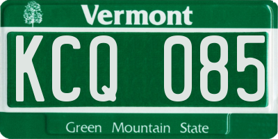VT license plate KCQ085