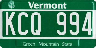 VT license plate KCQ994