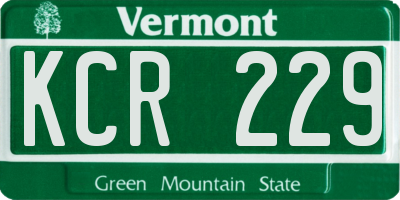 VT license plate KCR229