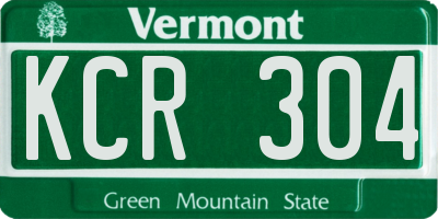 VT license plate KCR304