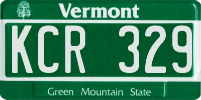 VT license plate KCR329