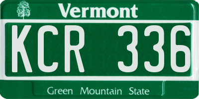 VT license plate KCR336