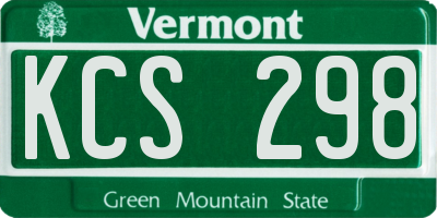 VT license plate KCS298