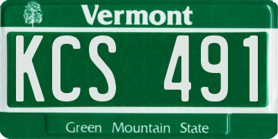 VT license plate KCS491