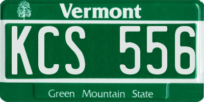 VT license plate KCS556