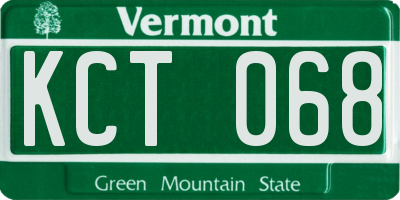 VT license plate KCT068