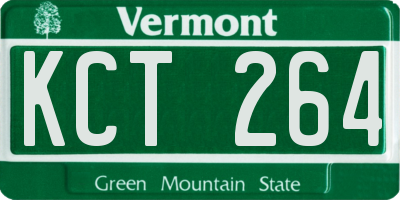 VT license plate KCT264