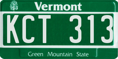 VT license plate KCT313