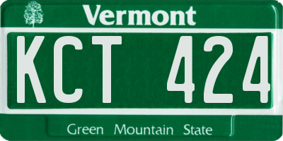 VT license plate KCT424