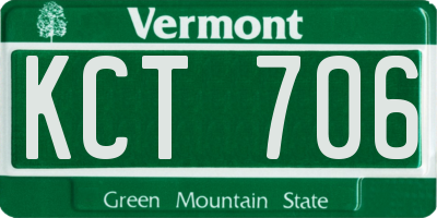 VT license plate KCT706