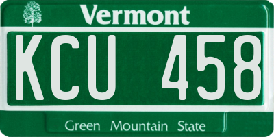 VT license plate KCU458