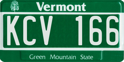 VT license plate KCV166