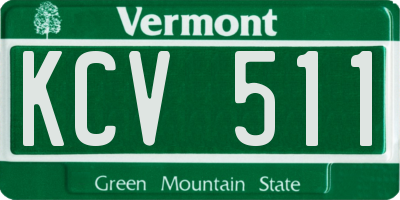 VT license plate KCV511