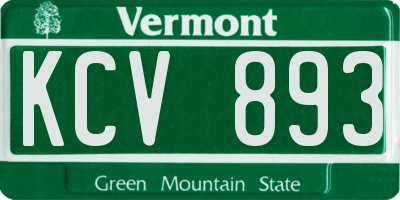 VT license plate KCV893