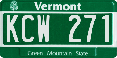 VT license plate KCW271