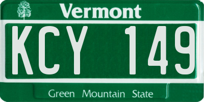 VT license plate KCY149