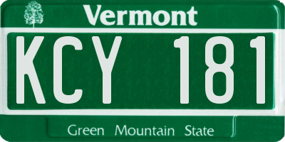 VT license plate KCY181