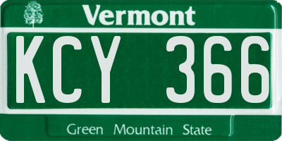 VT license plate KCY366