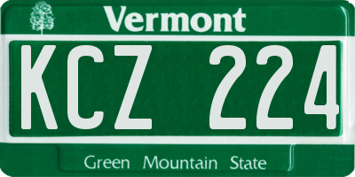 VT license plate KCZ224