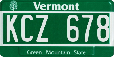 VT license plate KCZ678