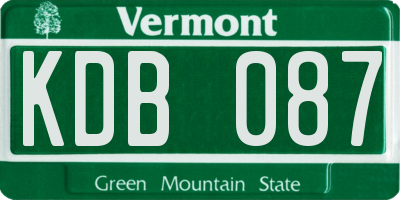 VT license plate KDB087