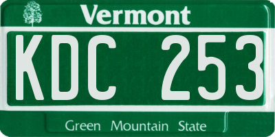VT license plate KDC253