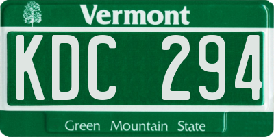 VT license plate KDC294