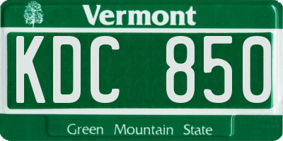 VT license plate KDC850