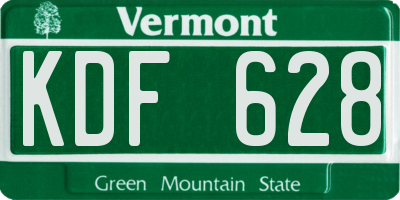 VT license plate KDF628