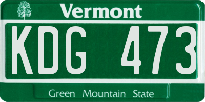 VT license plate KDG473