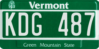 VT license plate KDG487