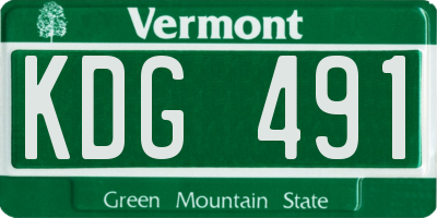 VT license plate KDG491