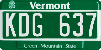 VT license plate KDG637