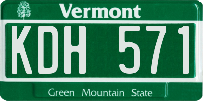VT license plate KDH571