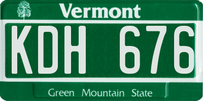 VT license plate KDH676