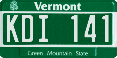 VT license plate KDI141