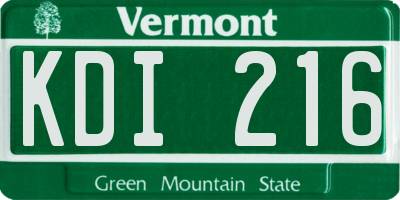 VT license plate KDI216