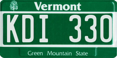 VT license plate KDI330